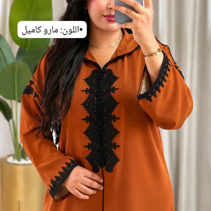أفضل جلابة كريب بطرزة كحلة لصيف 2026