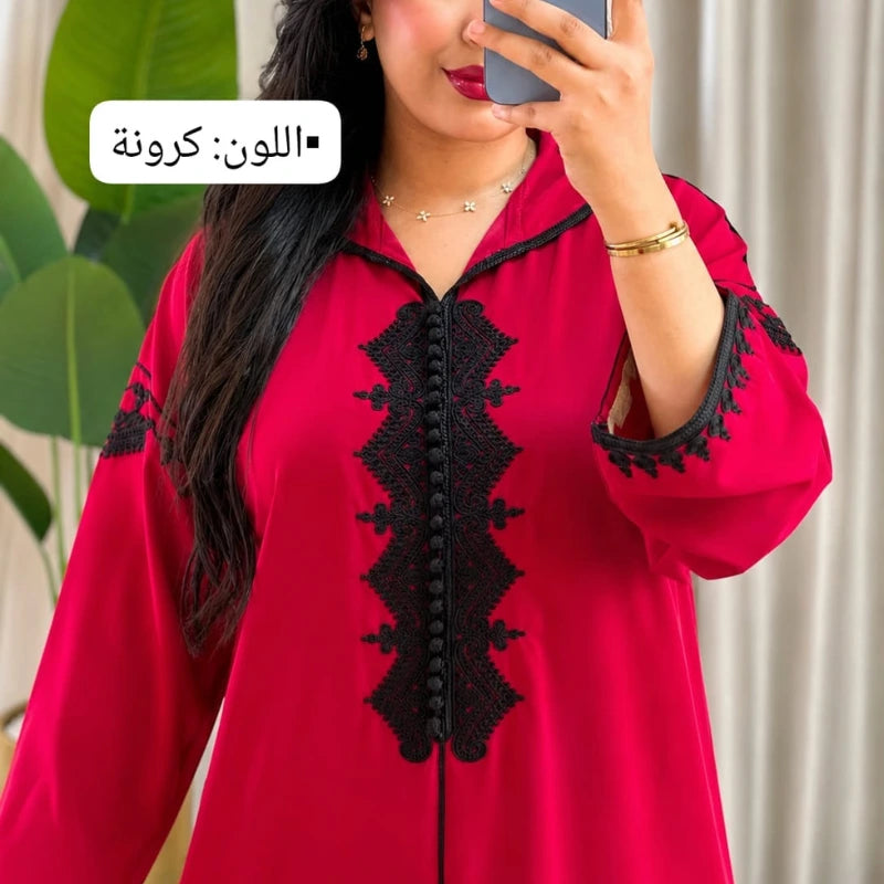 أفضل جلابة كريب بطرزة كحلة لصيف 2026