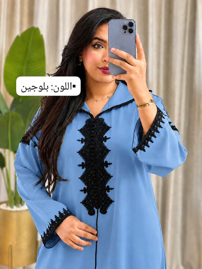 أفضل جلابة كريب بطرزة كحلة لصيف 2026